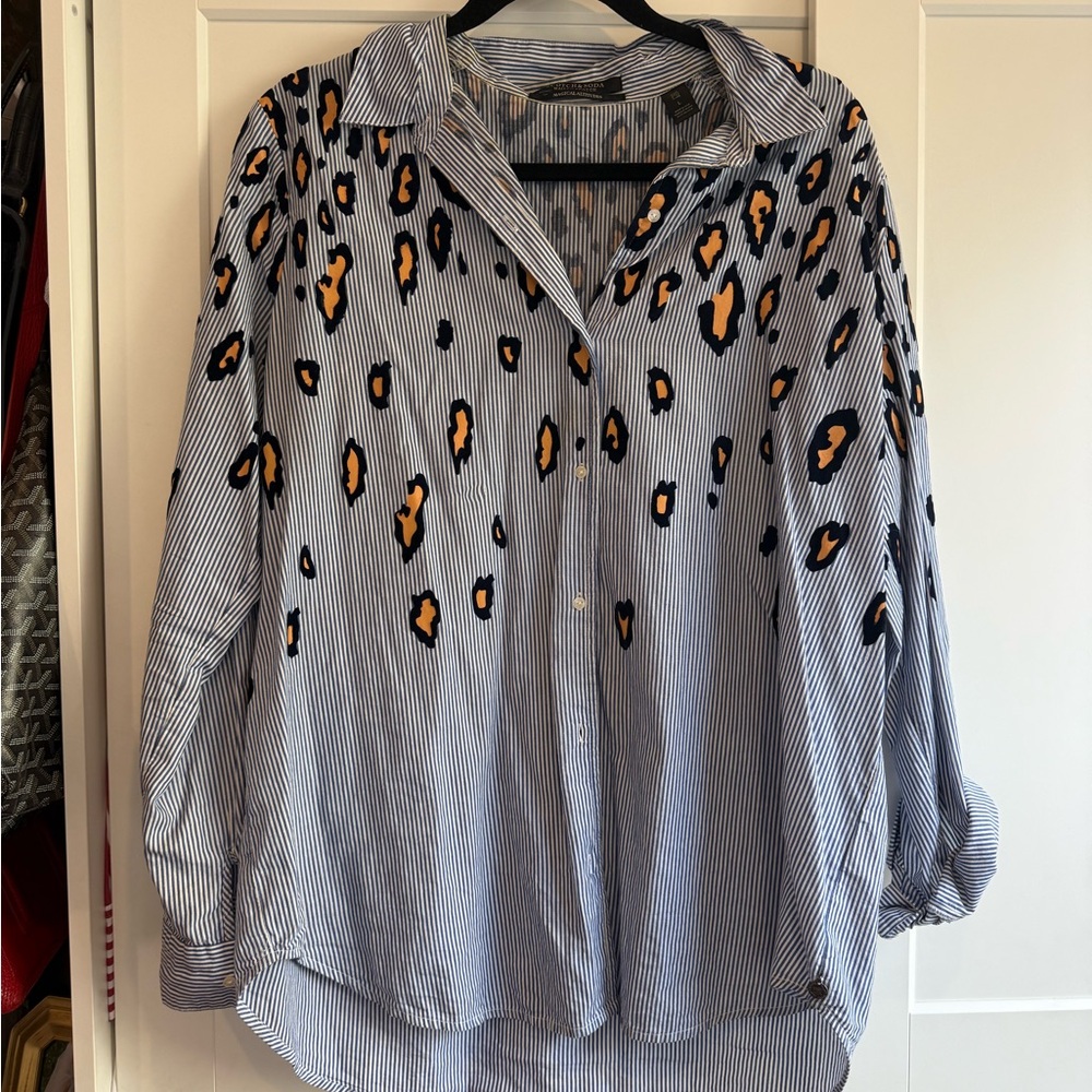 Scotch & Soda Cheetah Pinstripe Button Down